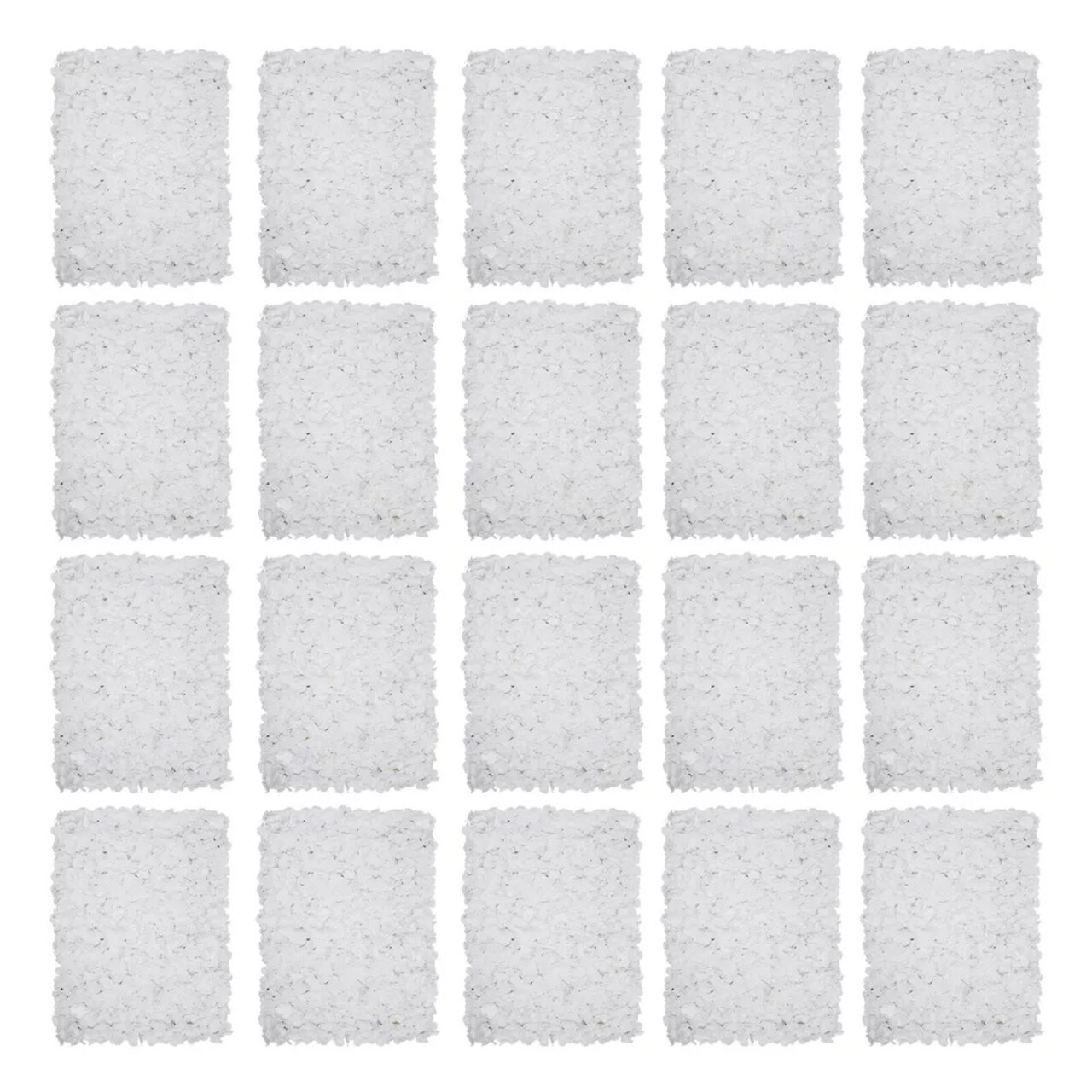 20Pcs Flower Panel Artificial Flower Wall Panel White Flower Backdrop Wall Decor